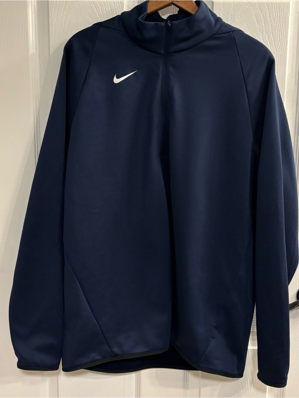 Nike Dri-FIT Therma-FIT 1/4 Zip Pullover Mens L Navy Fleece Training Top